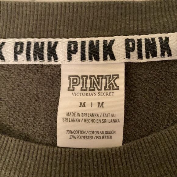 Pink Victoria Secret Khaki Logo Print Sweater Size M - Picture 7 of 7